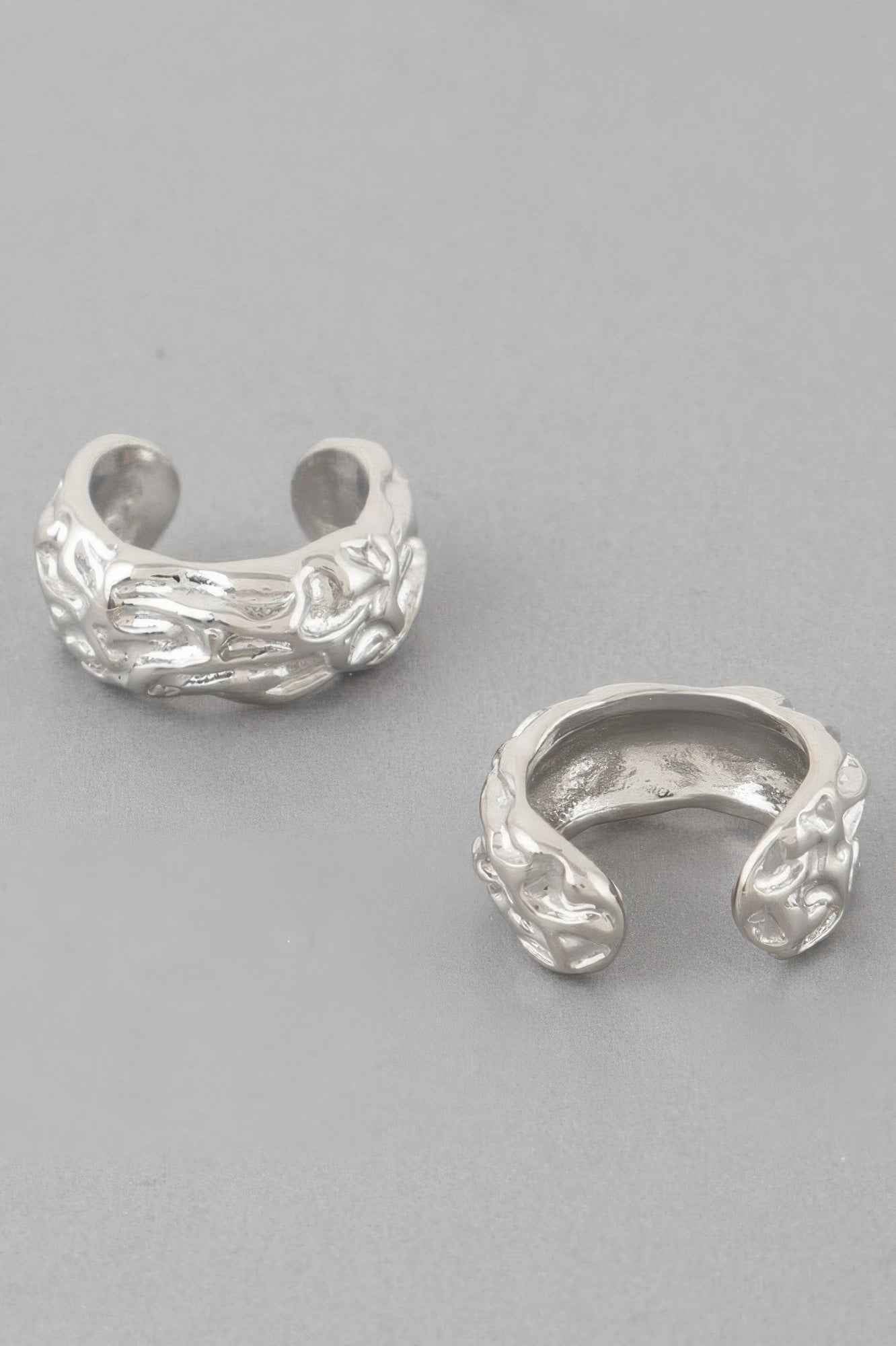 Abstract Ripple Hoop Earrings