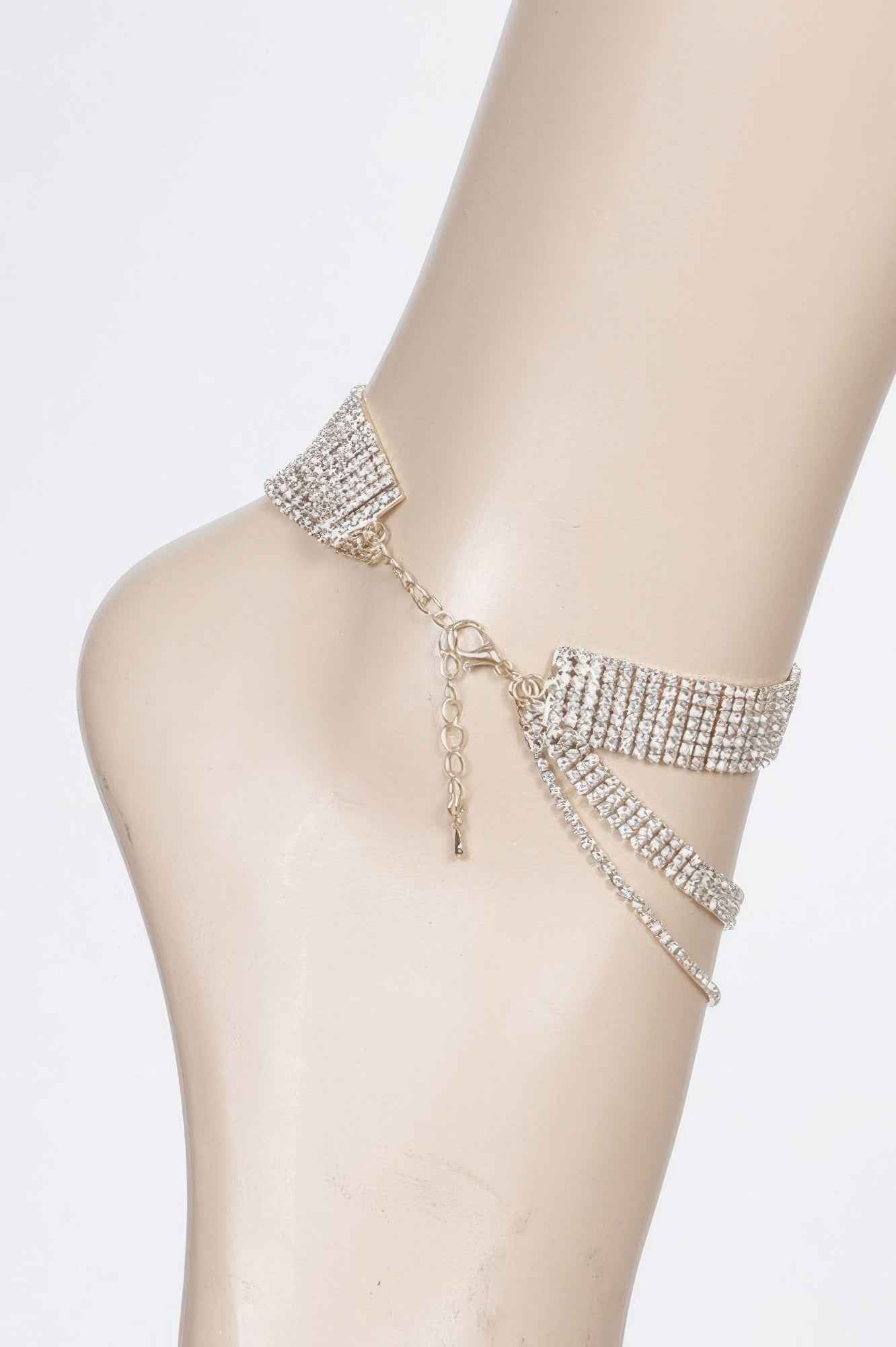 Layered Rhinestone Anklet