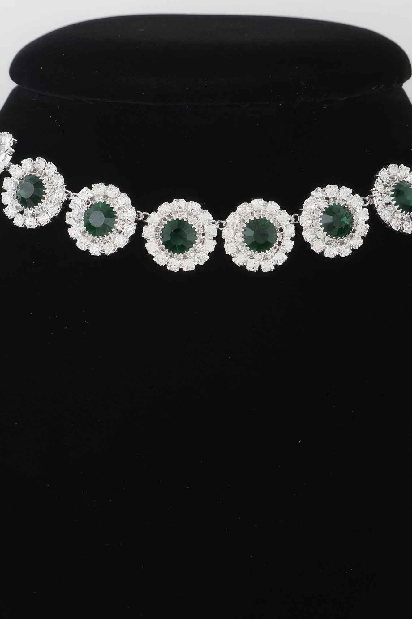 Emerald Green Rhinestone Choker Necklace