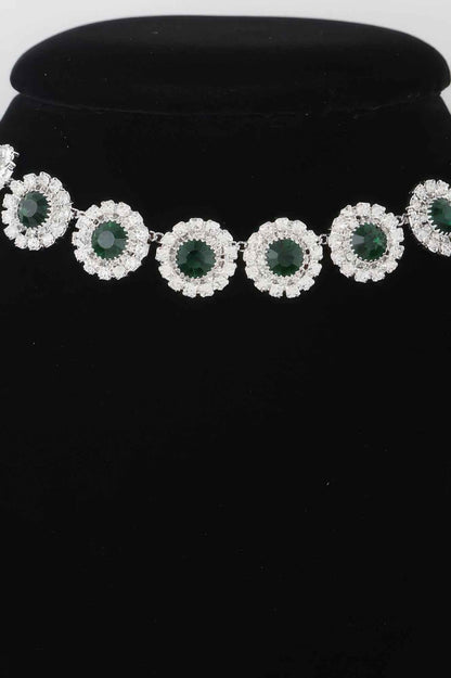 Emerald Green Rhinestone Choker Necklace
