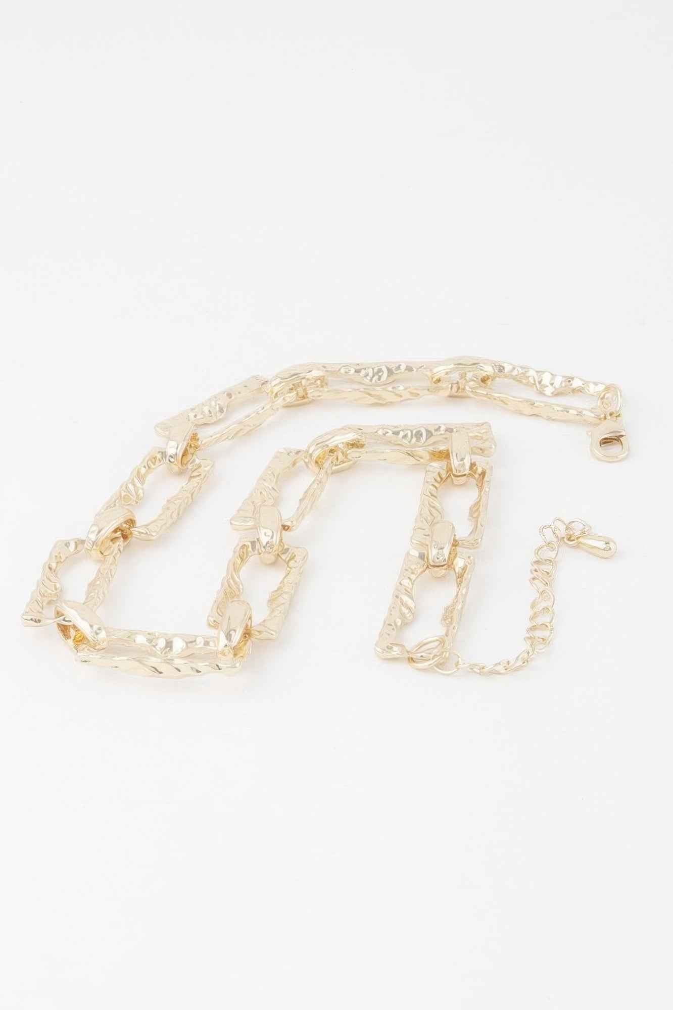 Hammered Link Chain Necklace