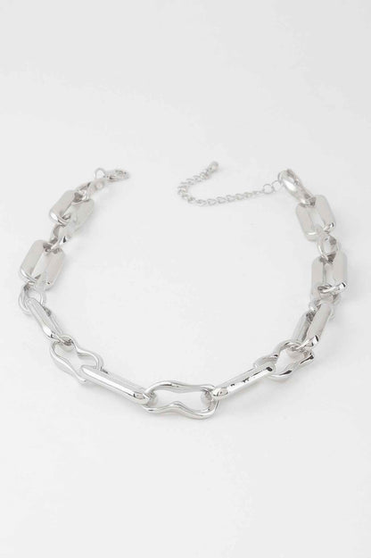 Shiny Hammered Chain Necklace