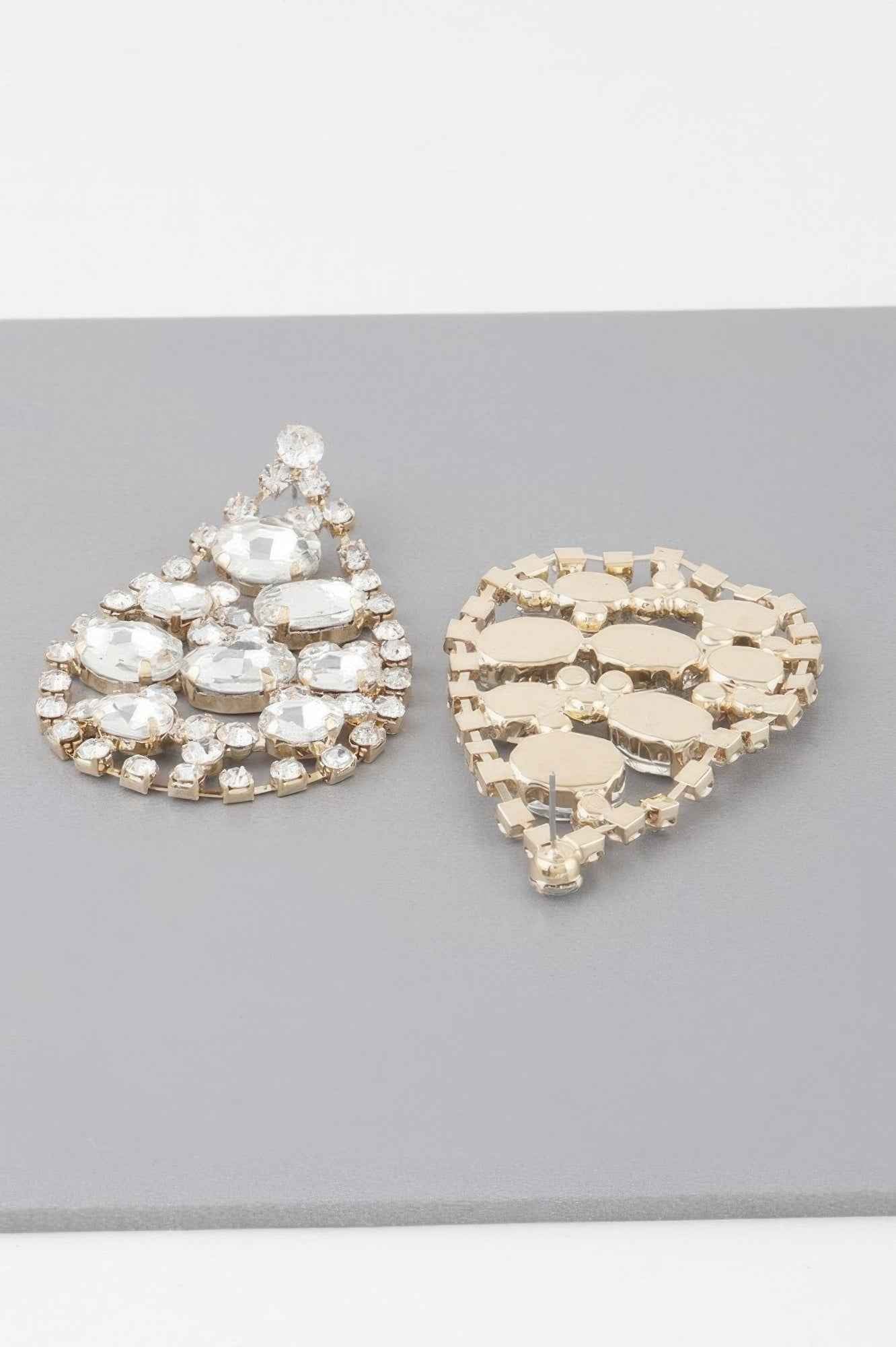 Rhinestone Tear Drop Earrings