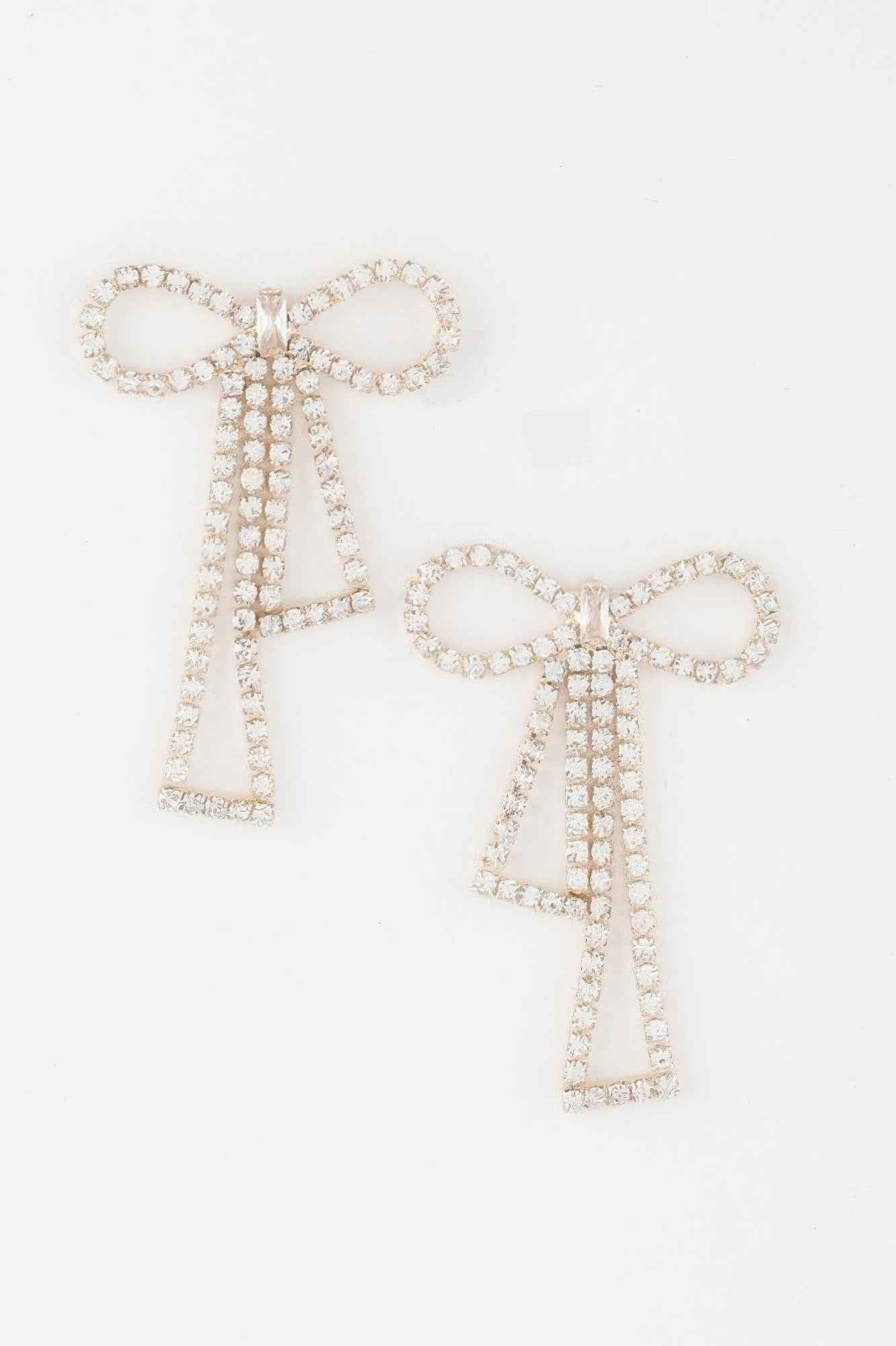 Infinity Bow Rhinestone Earrings