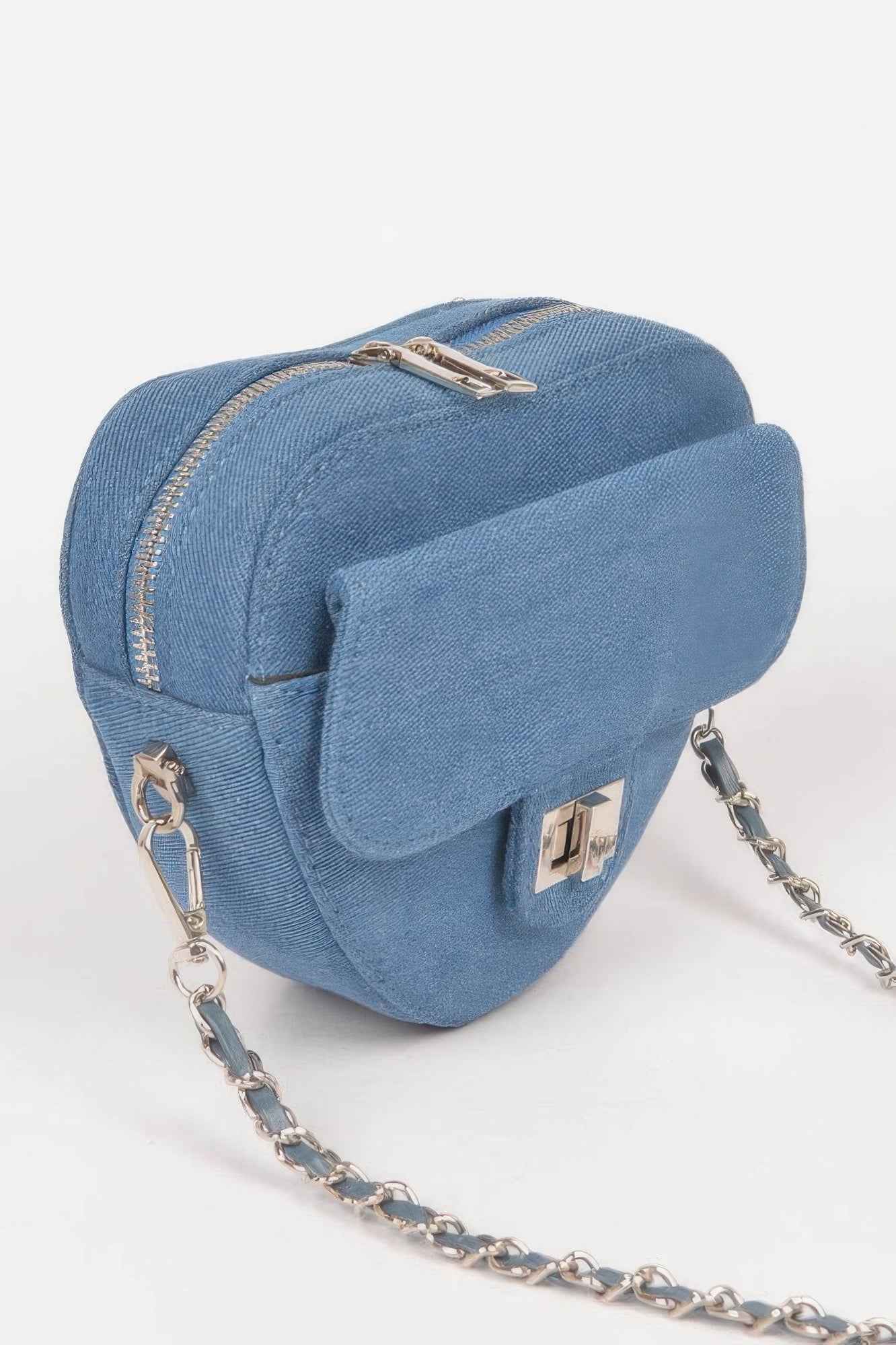 Heart Shape Denim Crossbody Bag