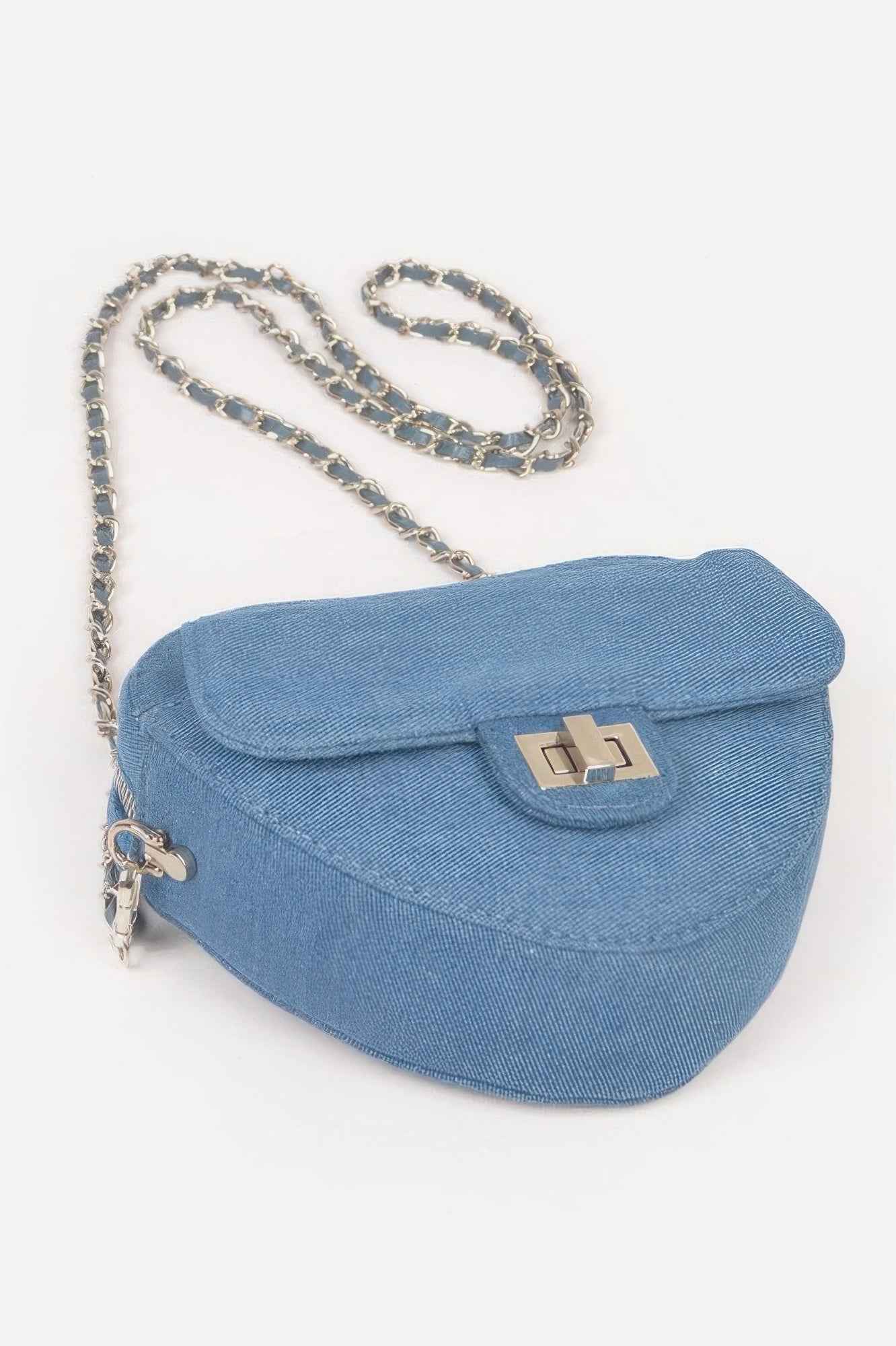 Heart Shape Denim Crossbody Bag