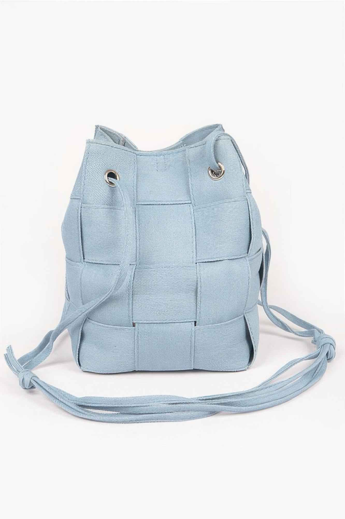 Braided Denim Bucket Bag