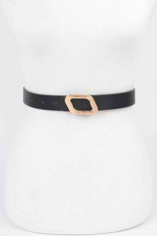 Faux Leather Metal Buckle Belt