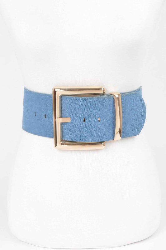 Oversized Metal Buckle Denim Waist Belt