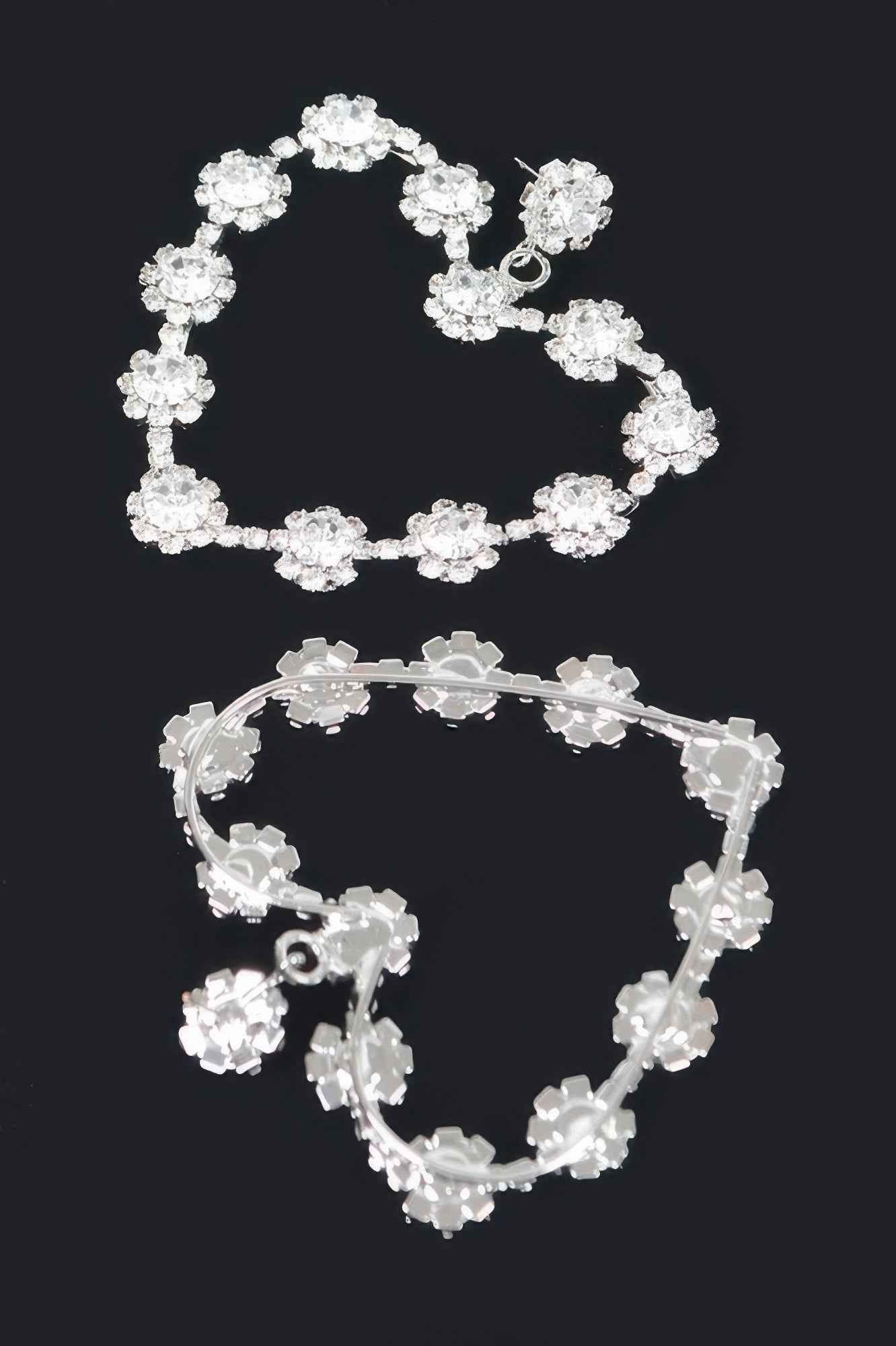 Multi Rhinestone Flower Heart Shape Earring