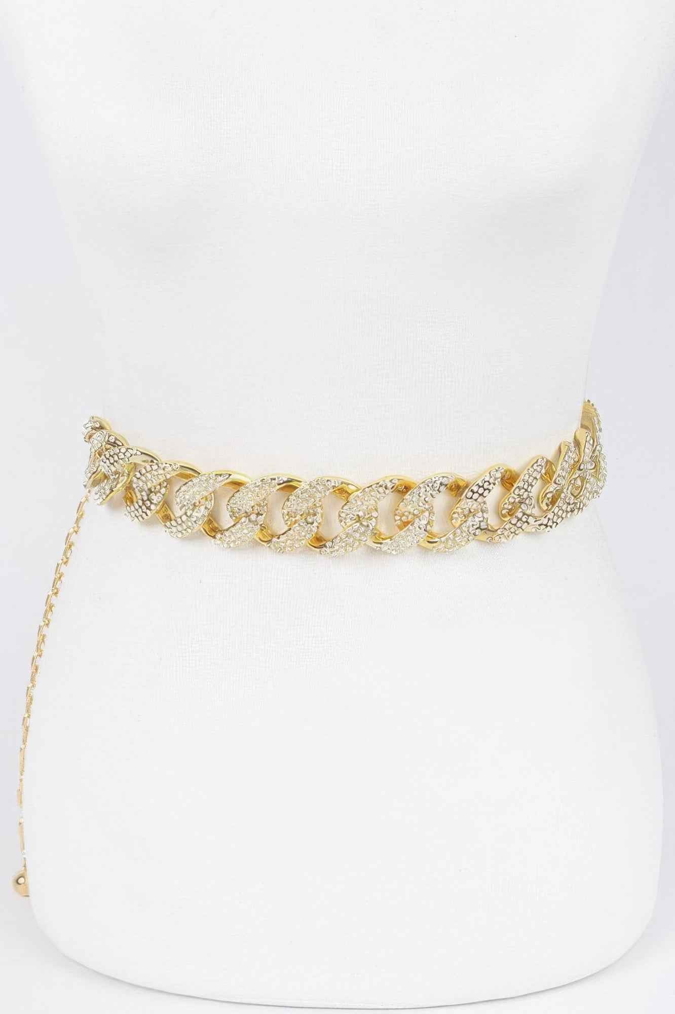 Rhinestone Oversized Chain Belt