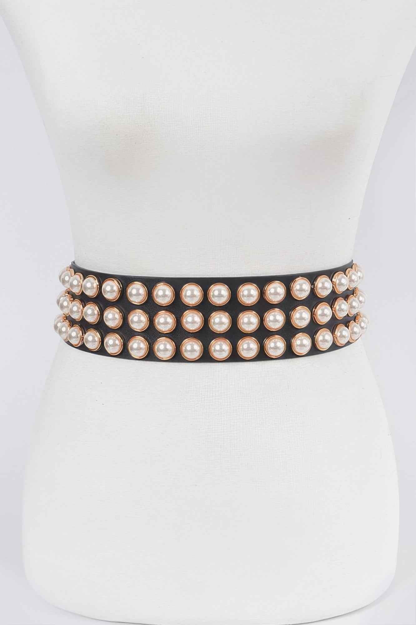 Full Pearl Studded Waist Belt