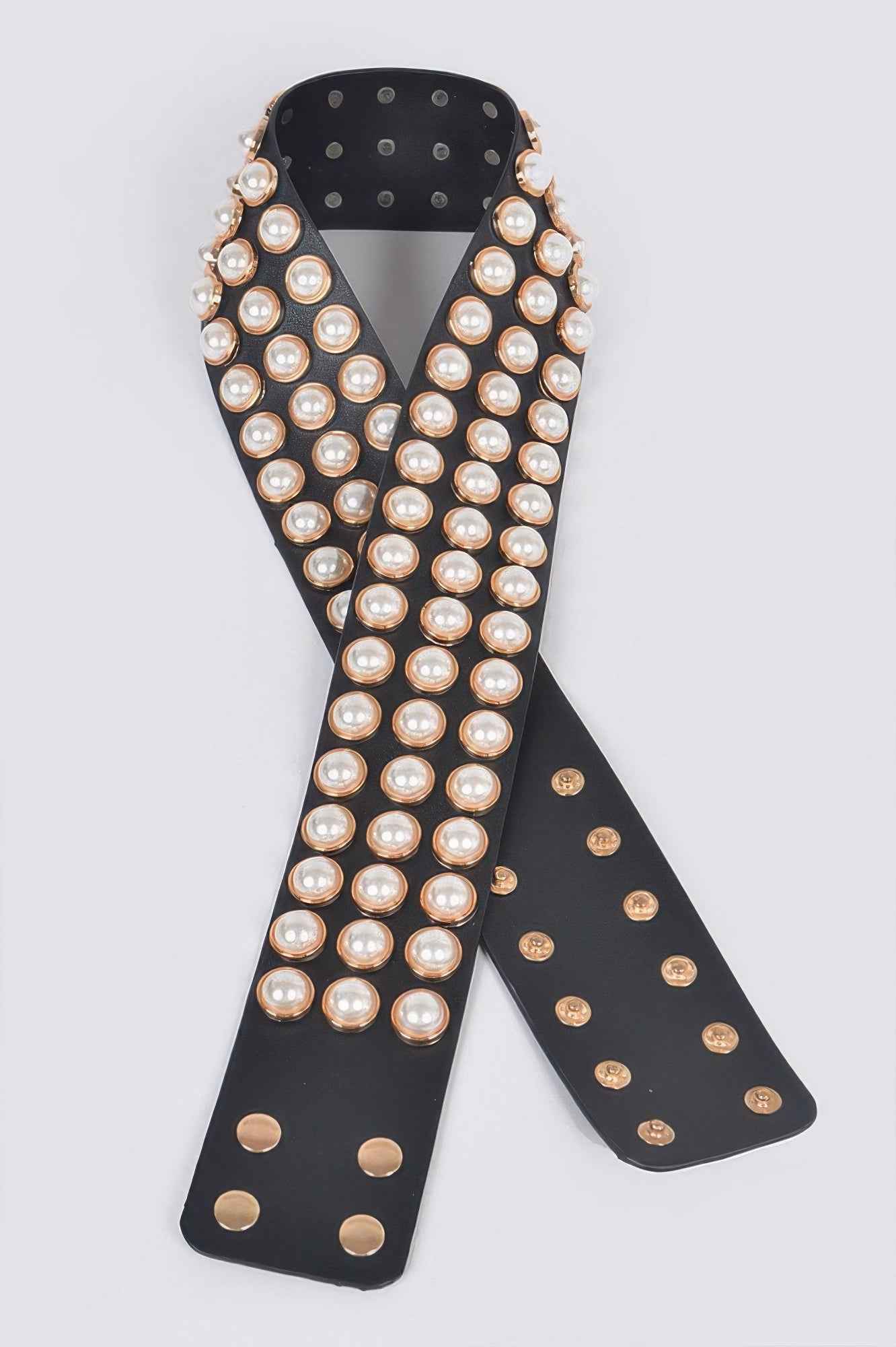 Full Pearl Studded Waist Belt