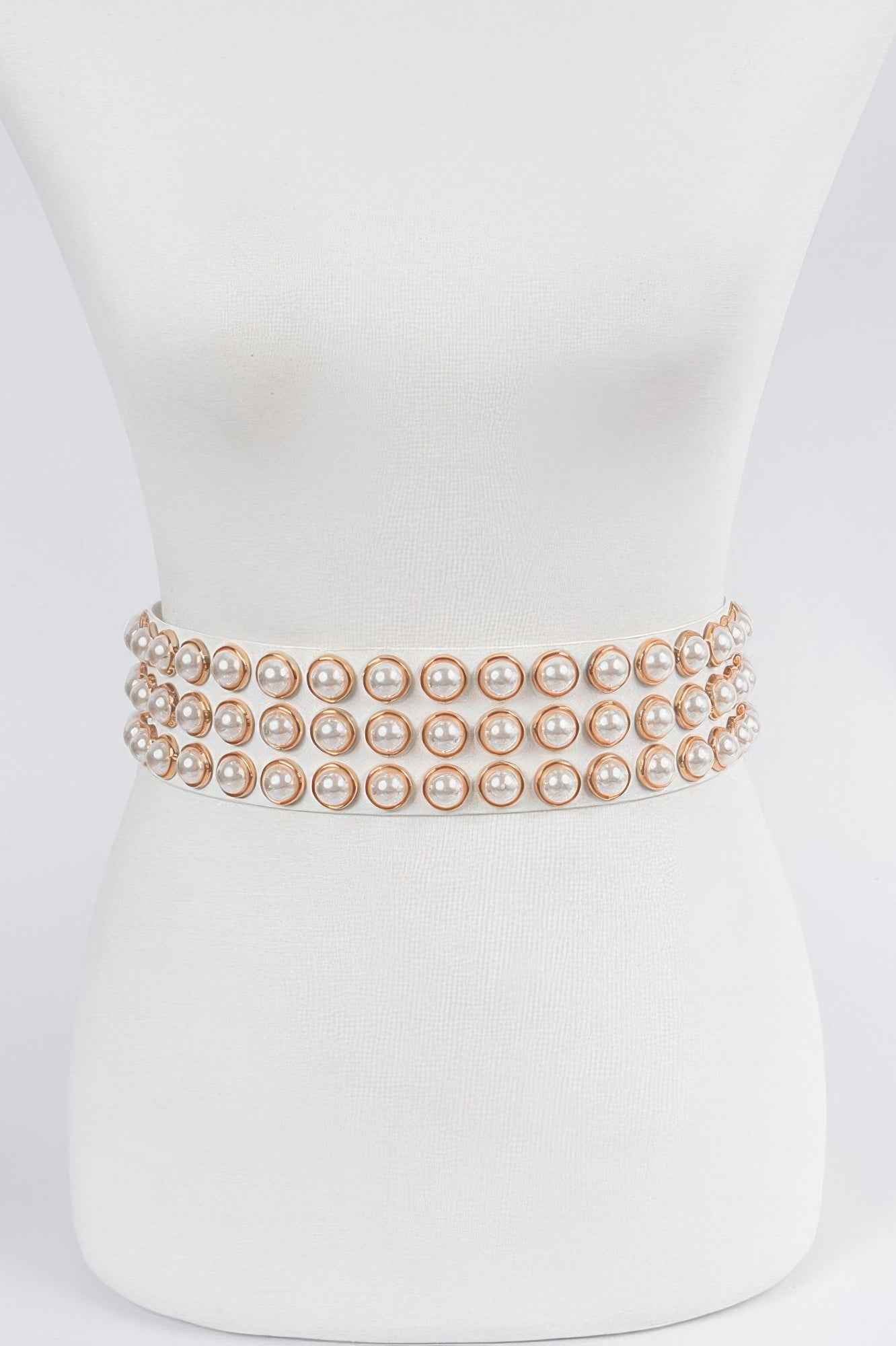 Full Pearl Studded Waist Belt