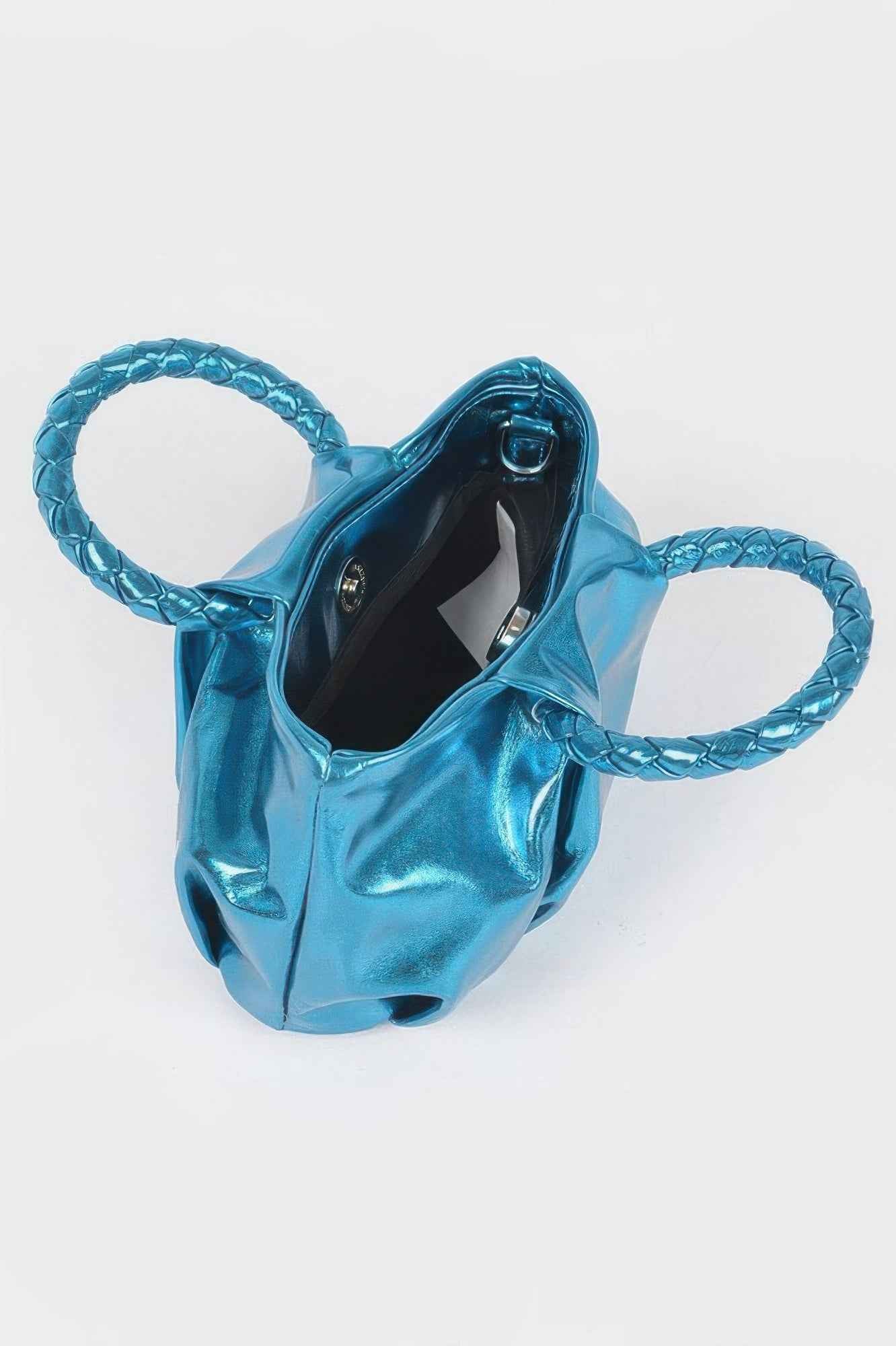 Metallic Top Handle Crossbody Bag