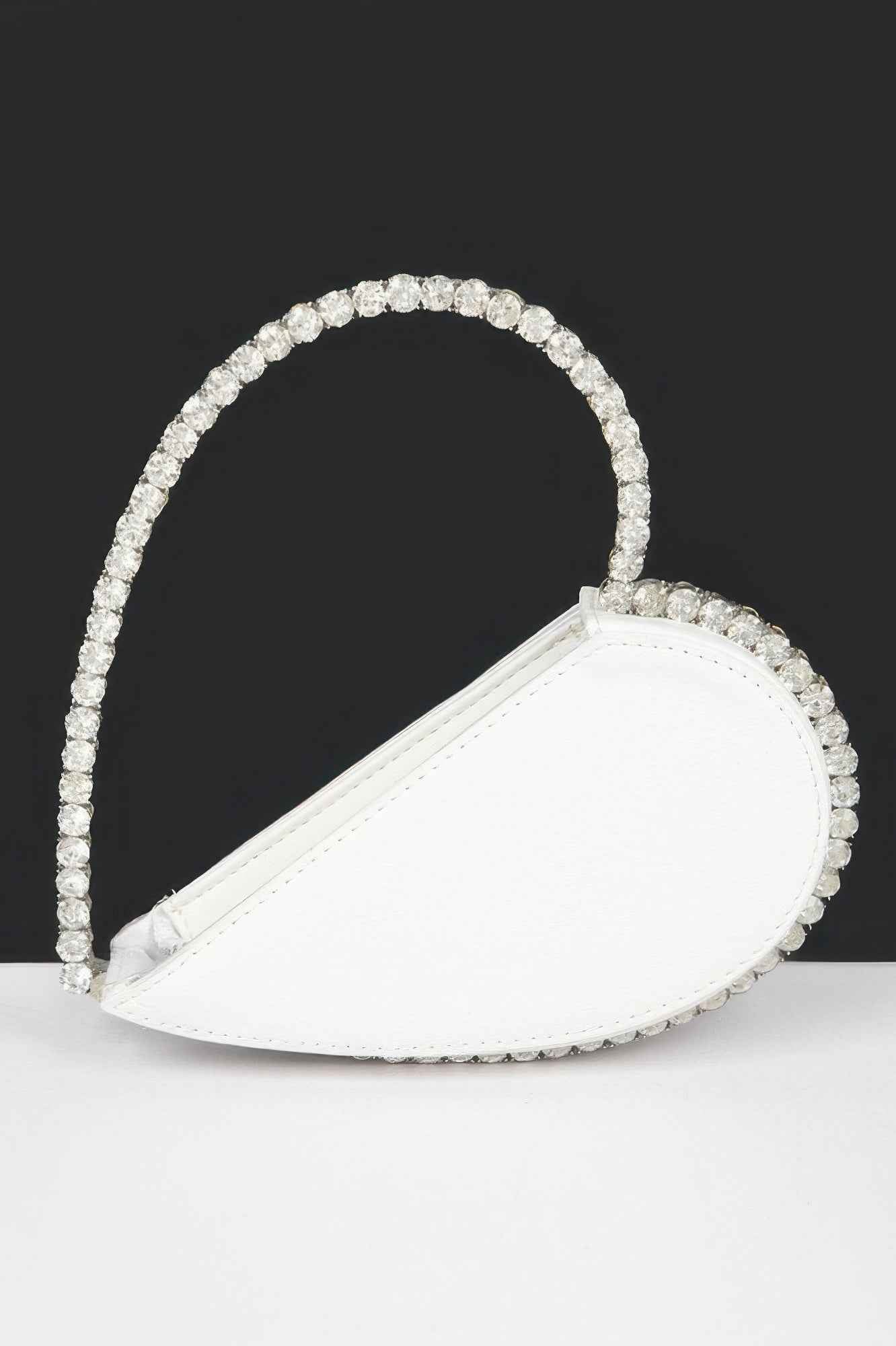 Heart Shape Stone Handle Clutch