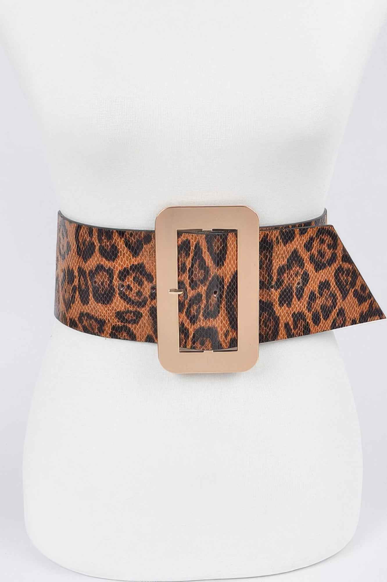 Simple Buckle Faux Leo Plus Size Belt