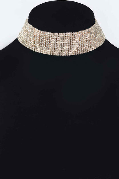 Round Rhinestone Choker Necklace