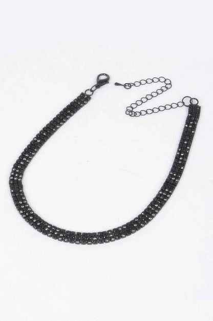 Circle Rhinestone Party Choker Necklace
