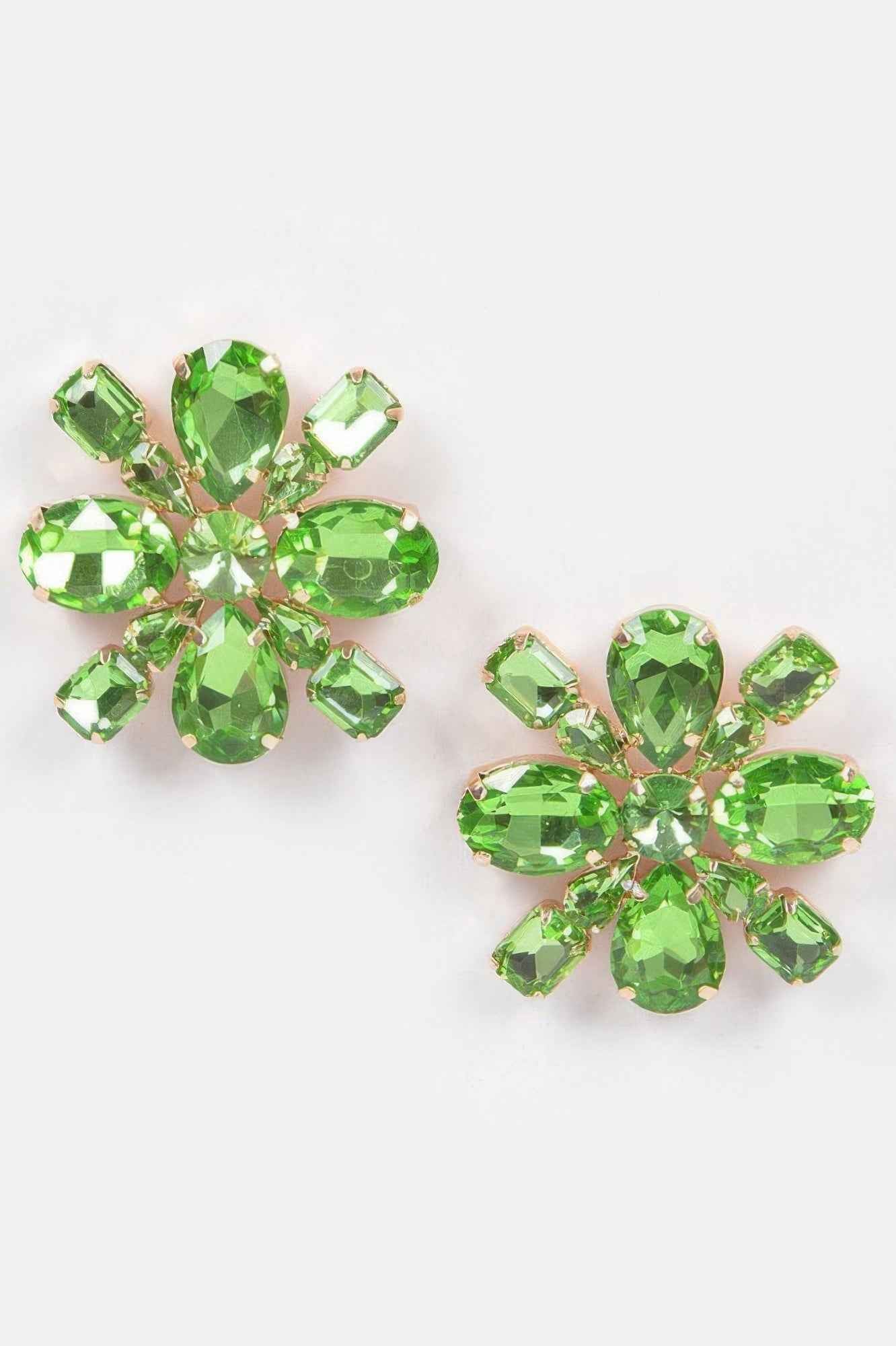 Bejeweled Flower Stud Earrings