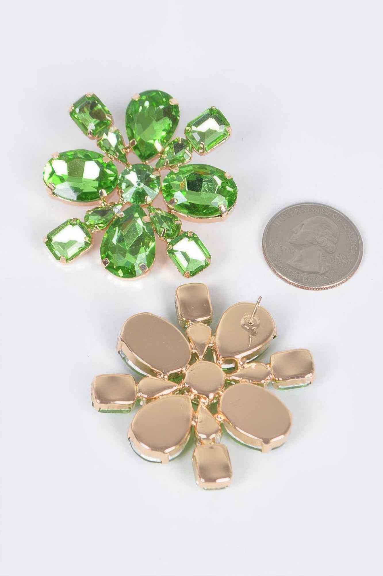 Bejeweled Flower Stud Earrings
