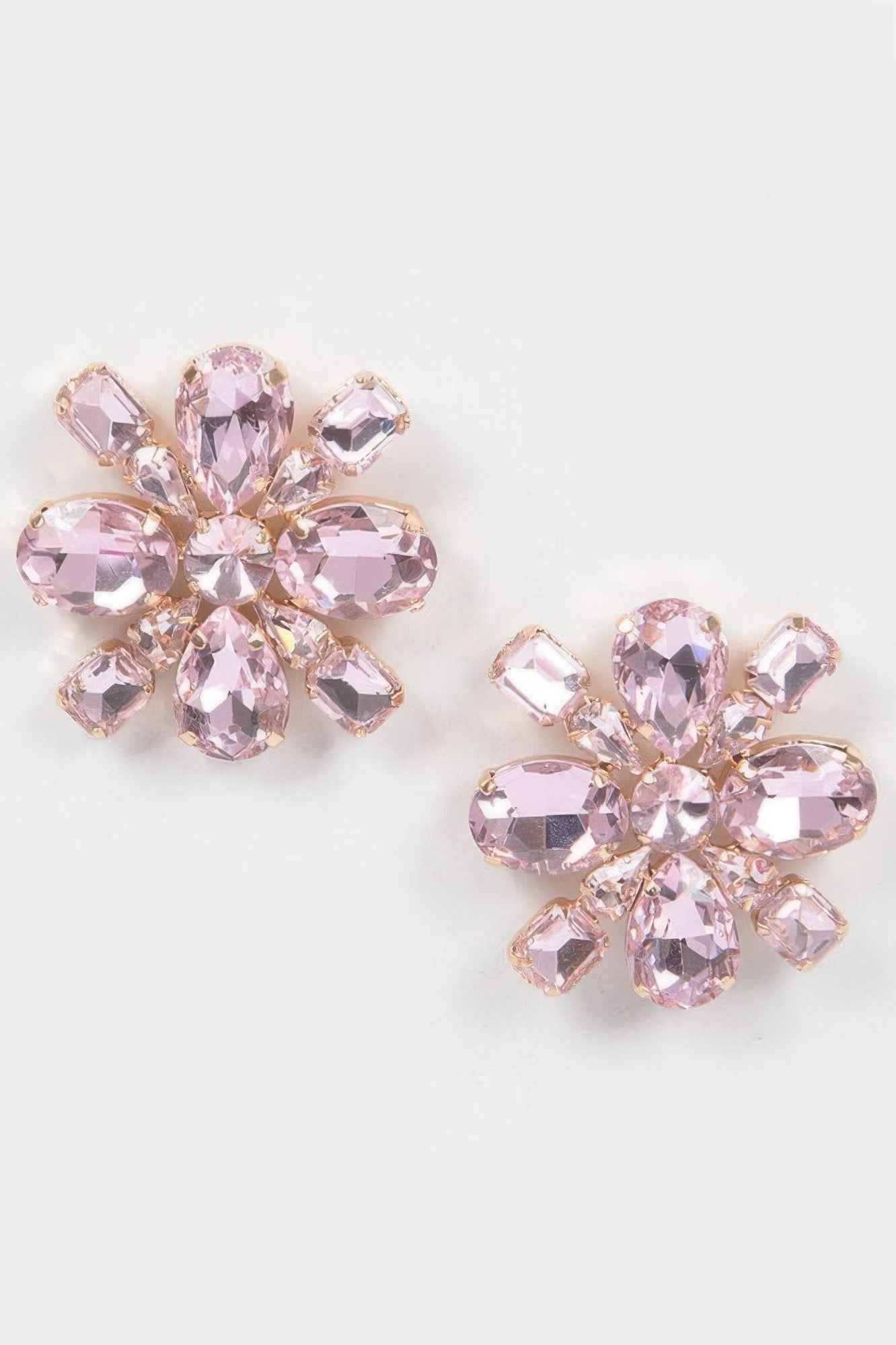 Bejeweled Flower Stud Earrings