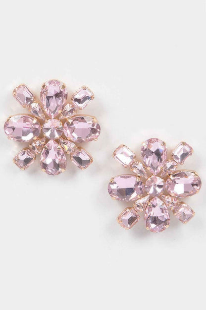 Bejeweled Flower Stud Earrings