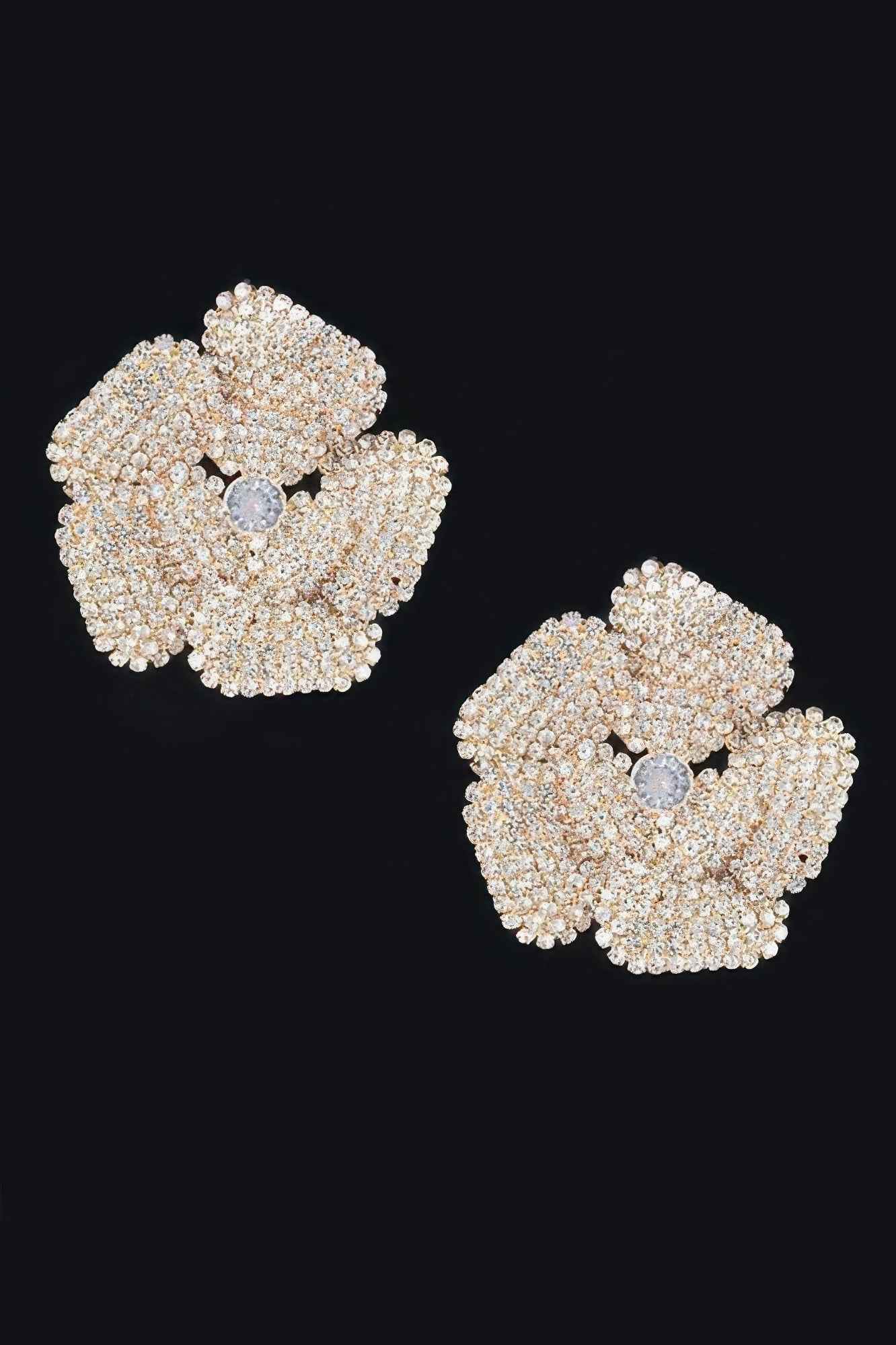 Rhinestone Flower Stud Earring