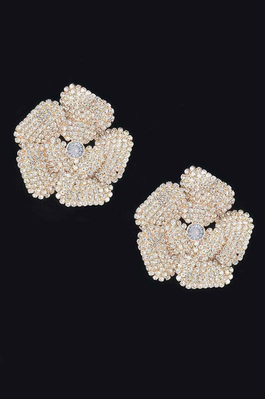 Rhinestone Flower Stud Earring