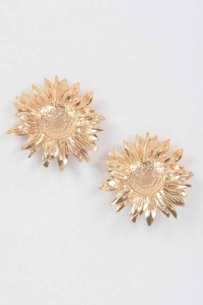 Metal Flower Stud Earring