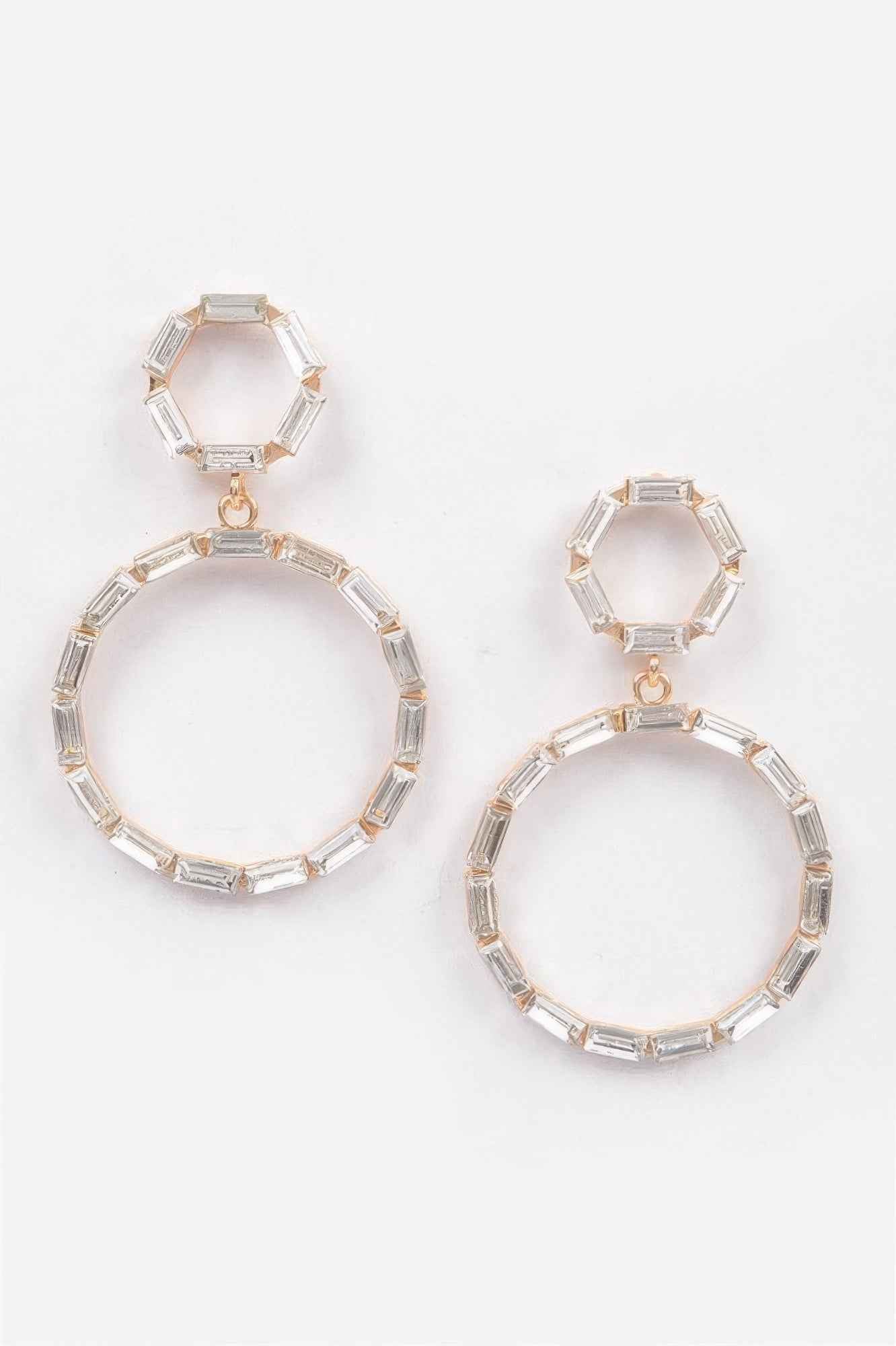 Double Circle Dangle Rhinestone Earring