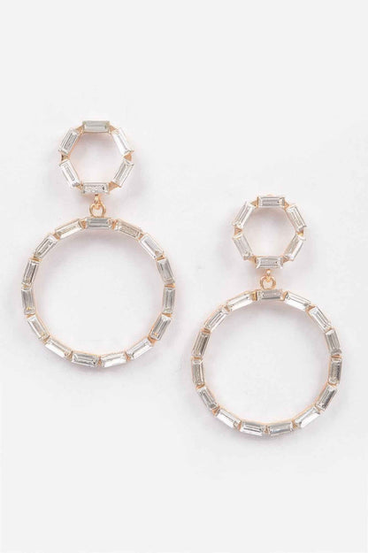 Double Circle Dangle Rhinestone Earring
