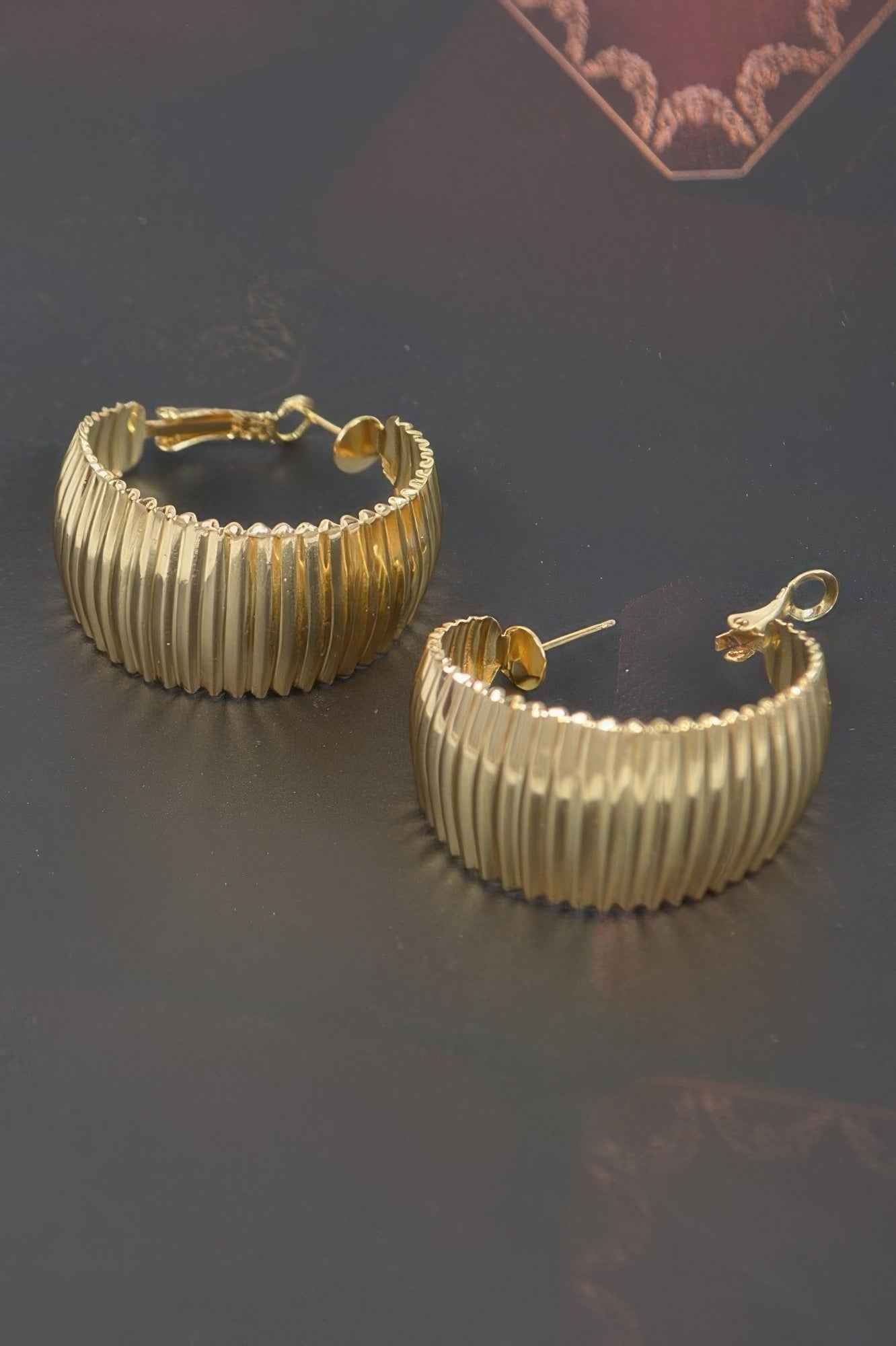 Wide Metal Hoop Earrings