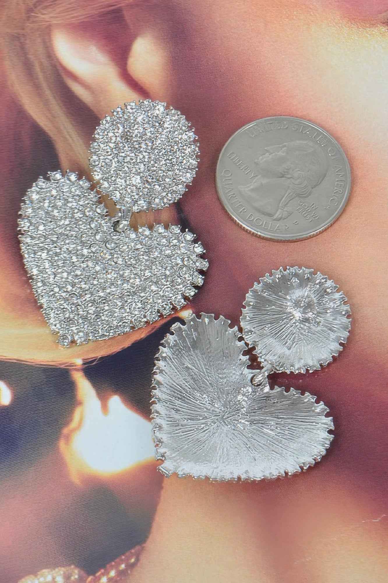 Heart Rhinestone Earrings