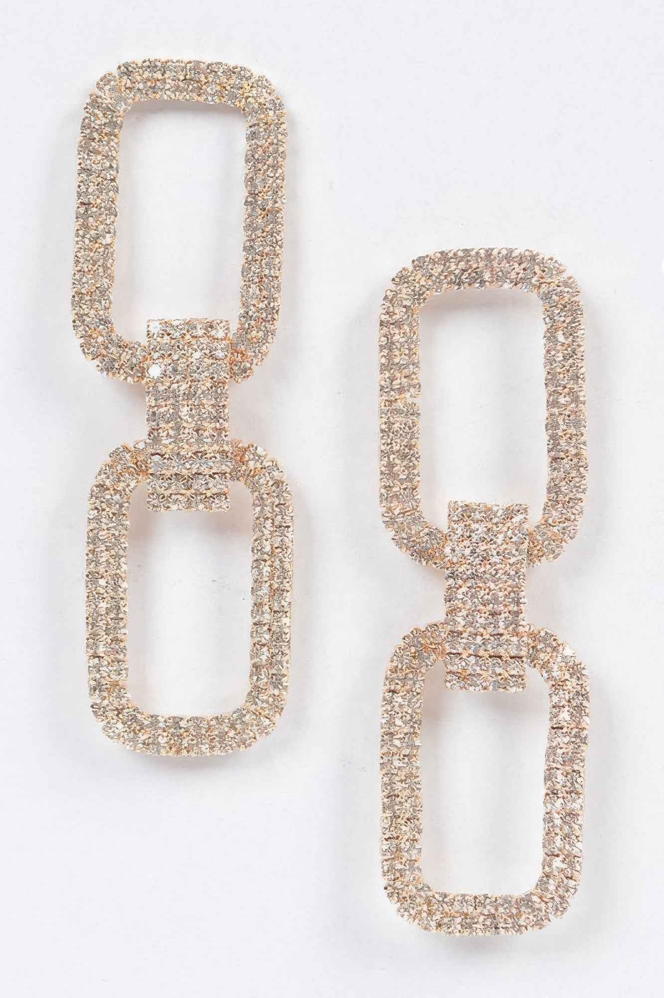 Two Rectangle Shape Rhinestone Earrings