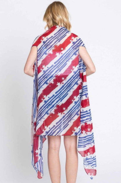 Diagonal Stripes & Stars American Flag Design Vest