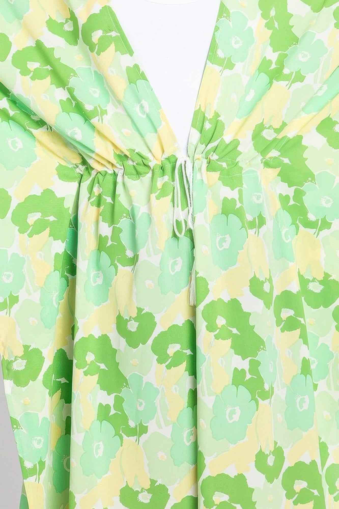 Flower Print Self-tie Drawstring Open Front Cover