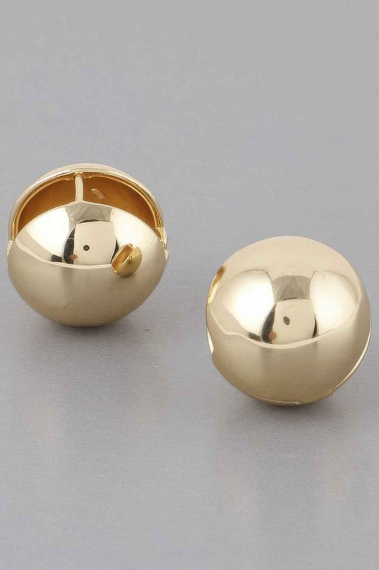 Shiny Ball Clasp Earrings