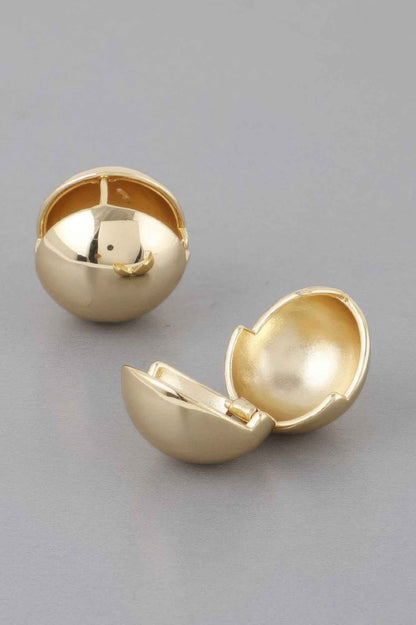 Shiny Ball Clasp Earrings