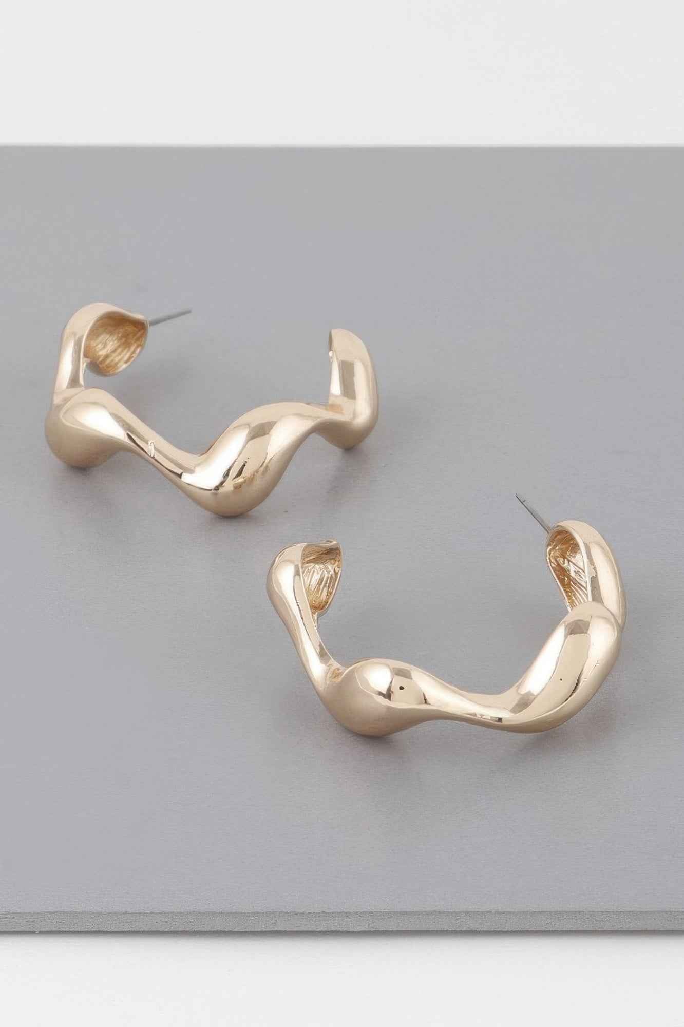 Liquid Wave Hoop Earrings