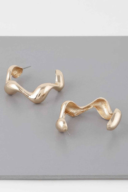 Liquid Wave Hoop Earrings