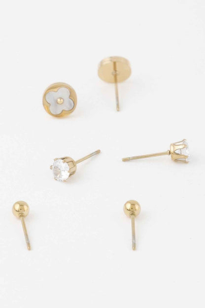 Multi Jewel Stud Earrings Set