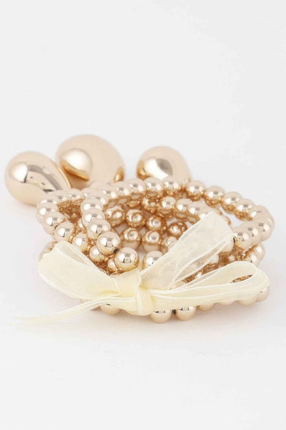 Multi Beaded Ribbon Bracelet