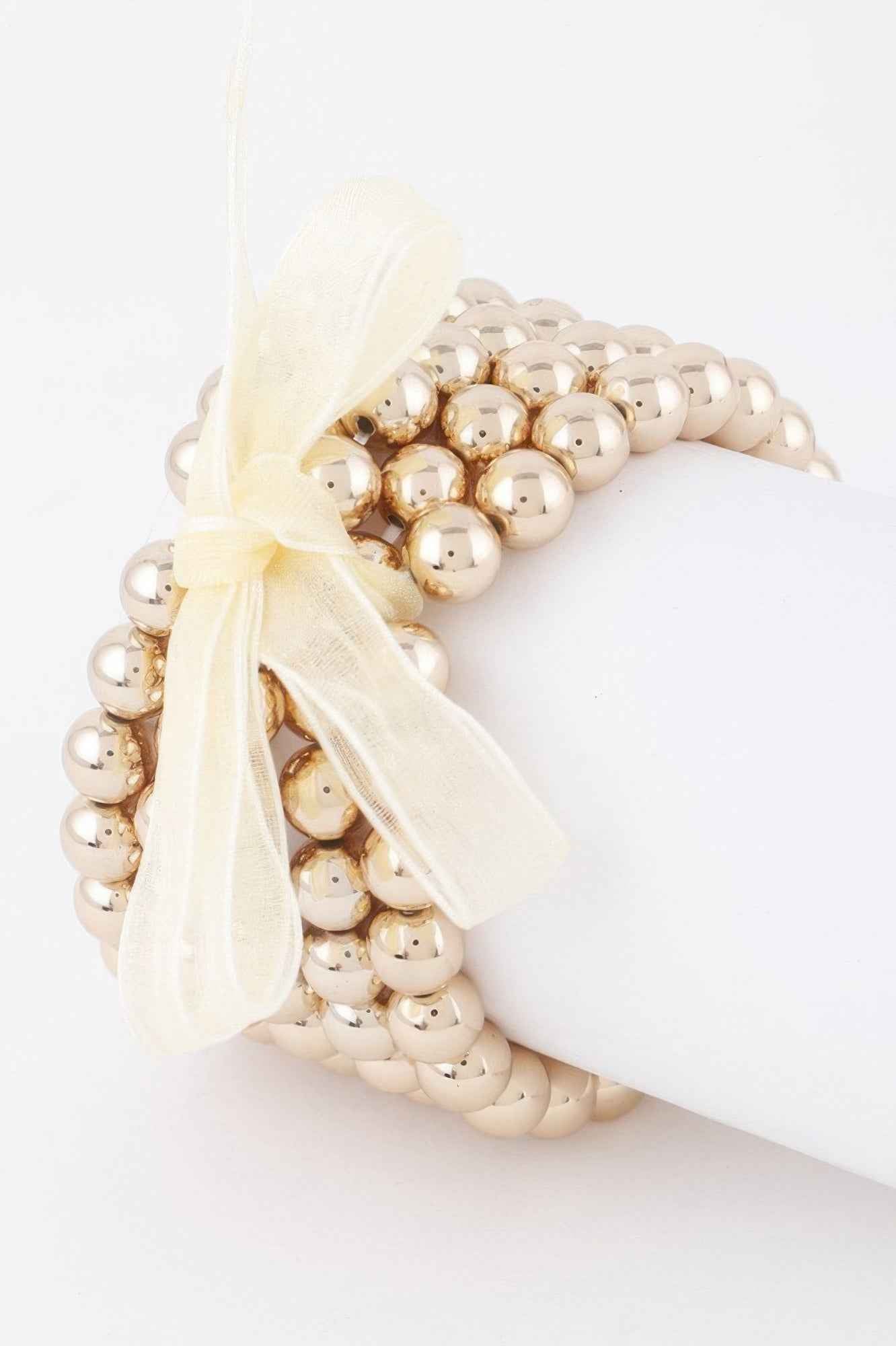 Multi Beaded Ribbon Bracelet