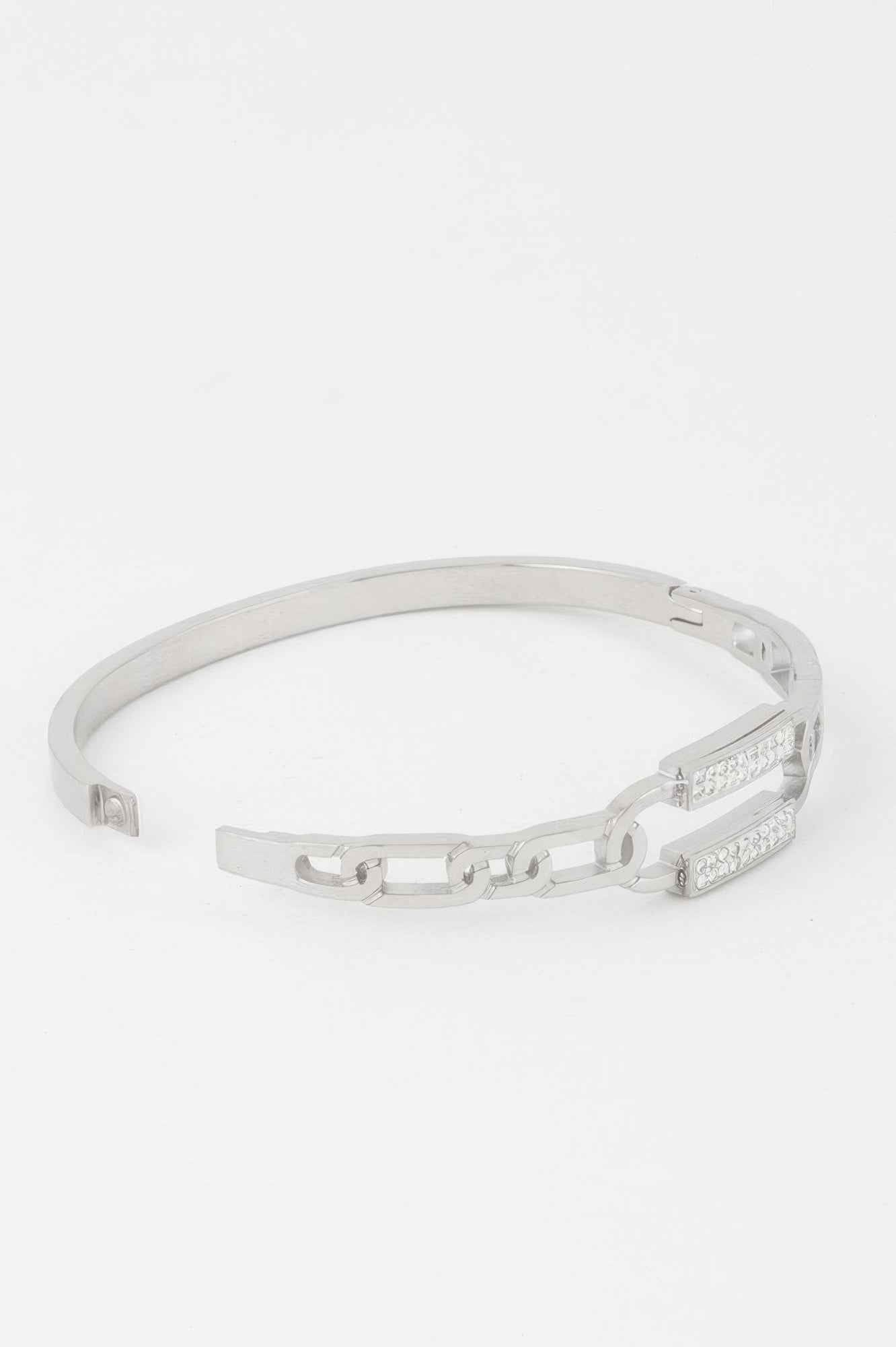 Jeweled Curb Chain Clasp Bracelet