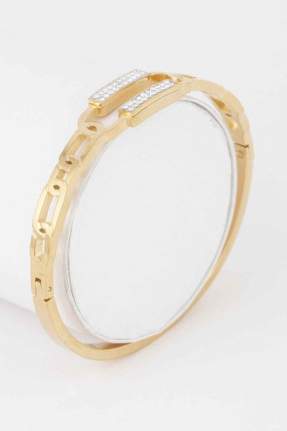 Jeweled Curb Chain Clasp Bracelet