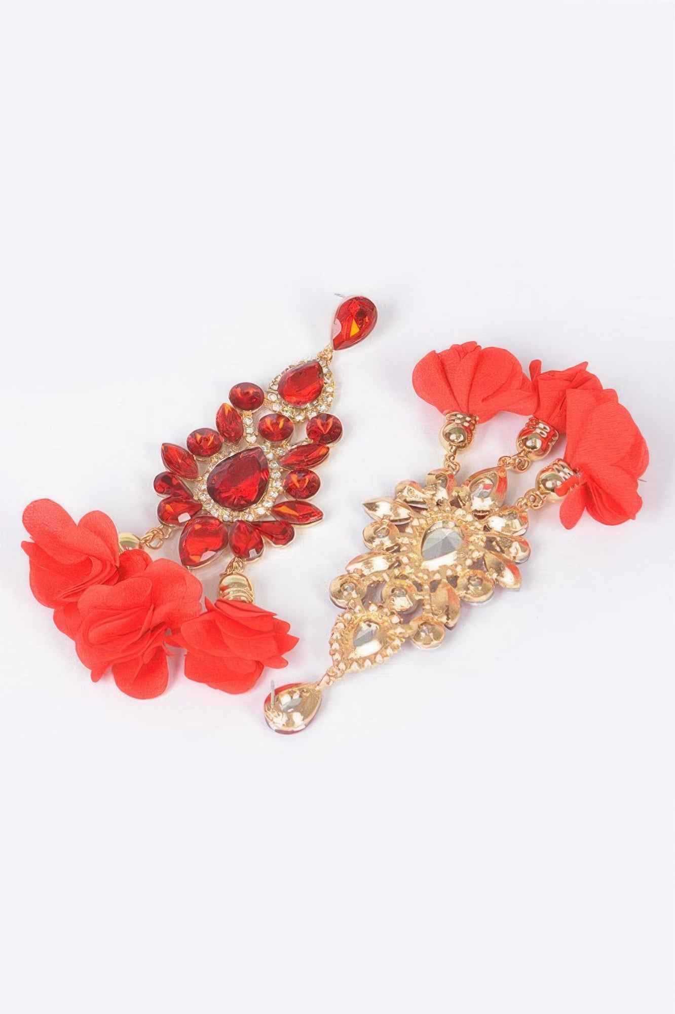 Multi Rhinestone Flower Party Earring