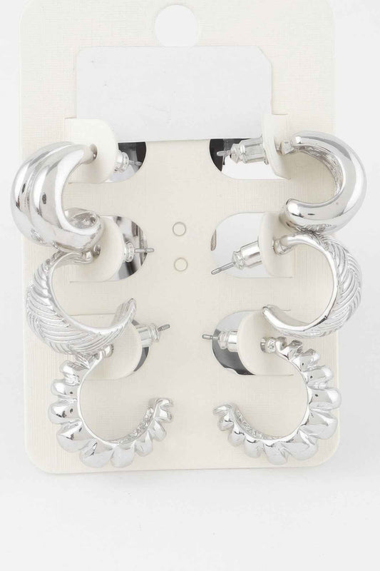 Triple Hoop Earrings Set