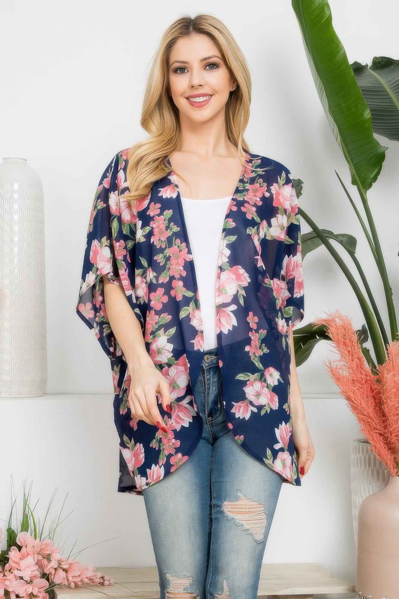 Flower Print Kimono