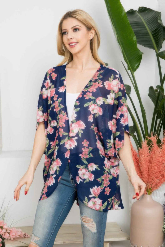 Flower Print Kimono